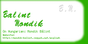 balint mondik business card